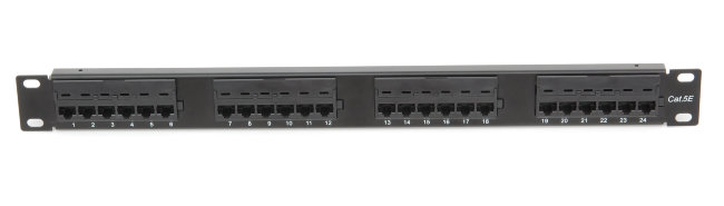 Коммутационная панель NETLAN EC-URP-24-UD2 19", 1U, 24 порта, Кат.5е (Класс D), 100МГц, RJ45/8P8C