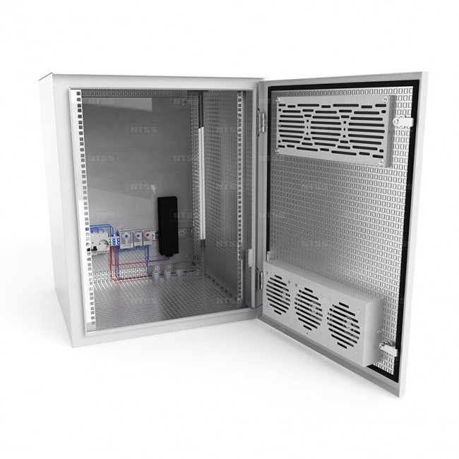 Настенный термошкаф NTSS 19" 6U (ШхВхГ) 600*400*350 с обогревом 100W и вентиляцией