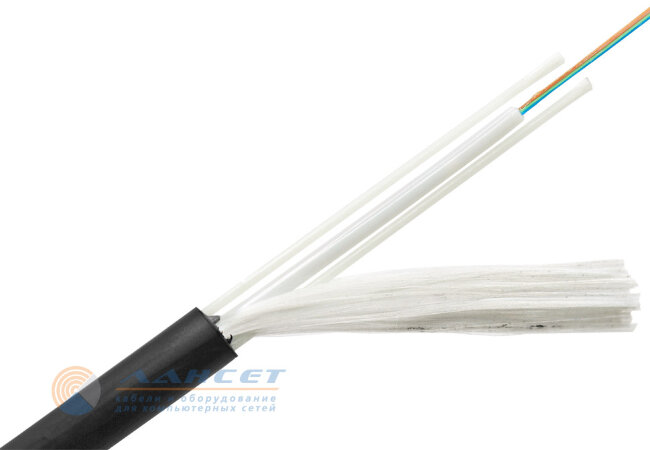 COVLINE Micro ADSS 5.8, 2 волокна G.657A1 круглый 2.5 kN, 1.0mm FRP, стеклонити, 2000 м