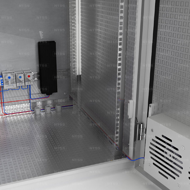 Настенный термошкаф NTSS 19" 9U (ШхВхГ) 600x500x500 с обогревом 100W и вентиляцией