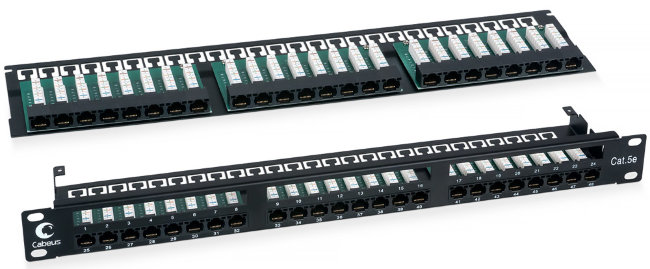 Патч-панель высокой плотности Cabeus 19" PLHD-48-Cat.5e-Dual 1U 48 портов Патч-панель высокой плотности Cabeus 19" PLHD-48-Cat.5e-Dual 1U 48 портов
