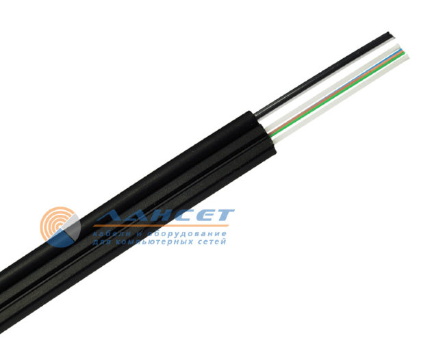 COVLINE FTTx (2D-M) 8 волокон G.657 A1, Black LSZH, 1000 м. кабель оптический c тросом (проволока)