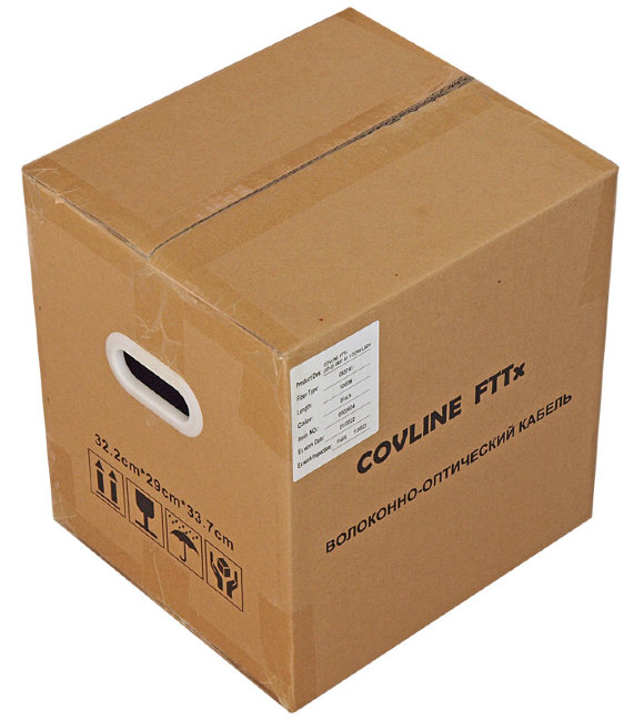 COVLINE FTTx (2M-M) 2 волокна G.657 A1, Black LSZH, 1000 м. кабель оптический c тросом (проволока)