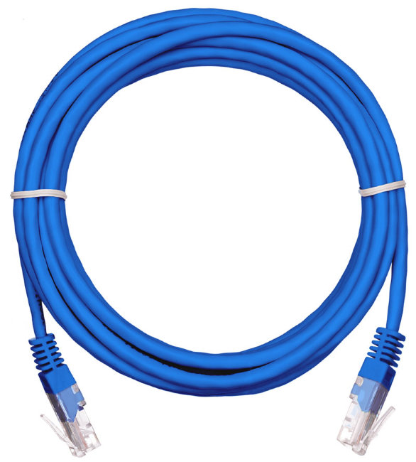 Шнур NETLAN UTP4 пары, Кат.5е, 2хRJ45, T568B, BL, 100Mhz, BC (чистая медь) СИНИЙ (уп.10шт)
