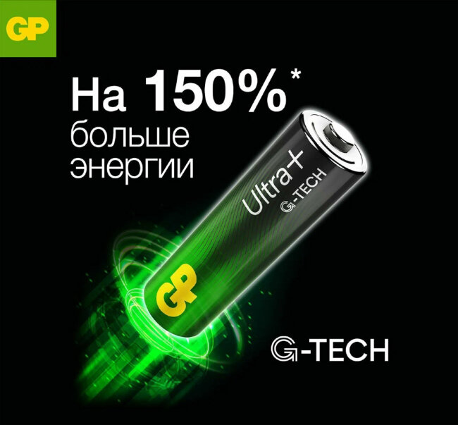 Батарейка LR6-6BL АА 6 на блистере GP15AUPA21-2CRB6 G-TECH GP Ultra Plus 19141