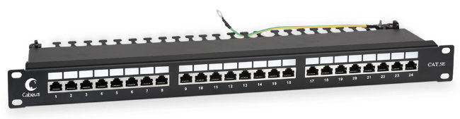 Патч-панель 19" Кат. 5е Cabeus PL-24-Cat.5e-SH-Dual IDC 1U 24 порта