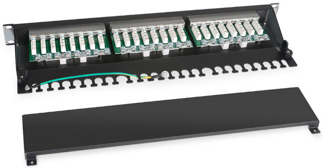 Патч-панель 19" Кат. 5е Cabeus PL-24-Cat.5e-SH-Dual IDC 1U 24 порта