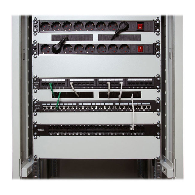 Патч-панель 19" Кат. 5е Cabeus PL-24-Cat.5e-SH-Dual IDC 1U 24 порта