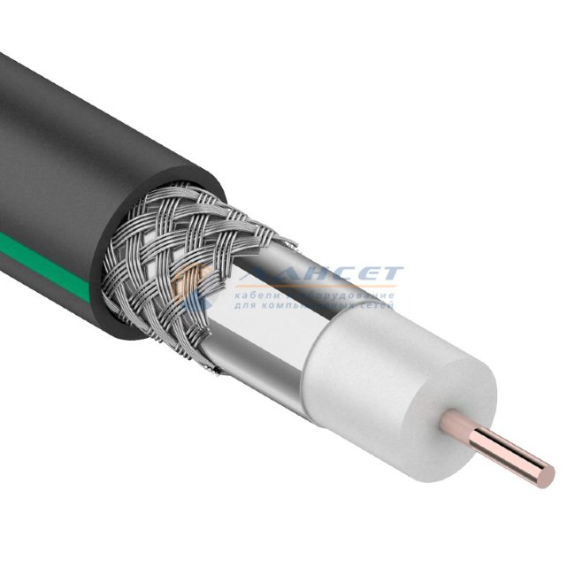 Кабель SAT 703 B Cu/Al/Al, (75%), 75 Ом, бухта 100м., чёрный OUTDOOR  PROCONNECT