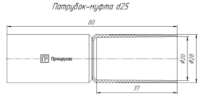 Муфта соединительная для труб ПВХ гл/жест Ø25мм