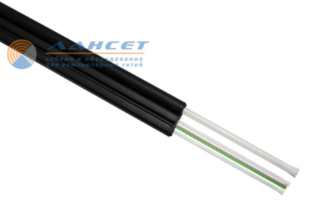 COVLINE FTTx (2D-D) 1 волокно G.657 A1, Black LSZH, 1000 м. кабель оптический с дополнительный силовым элементом(стеклопластиковый пруток)
