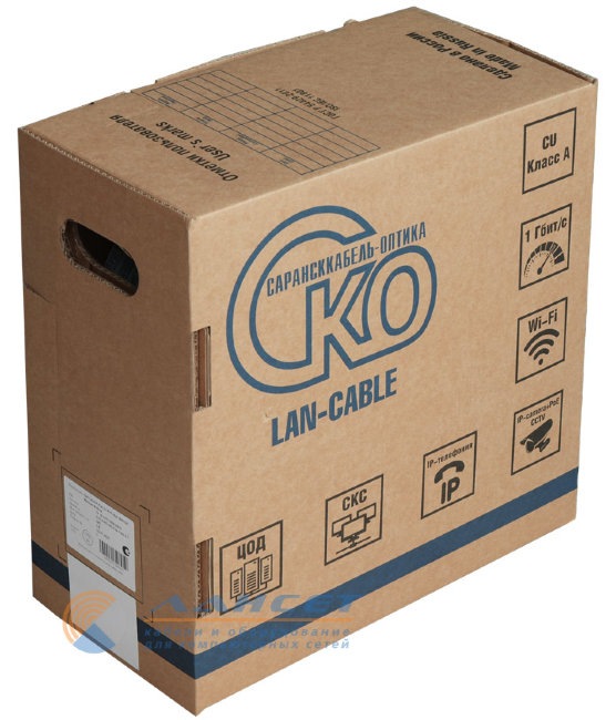 U/UTP4 СКО Сat 5e PE 4х2х0,48 AWG24   Outdoor (кор.305м)