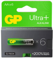 Батарейка LR6-6BL АА 6 на блистере GP15AUPA21-2CRB6 G-TECH GP Ultra Plus