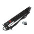 Блок розеток NTSS-PDU-DA2032, 19", 1U, пластик, 1ф16A, 3.7кВт, (8) Schuko CEE 7/7, выкл. с подсв.и крыш., 1.8м каб., вил. Schuko