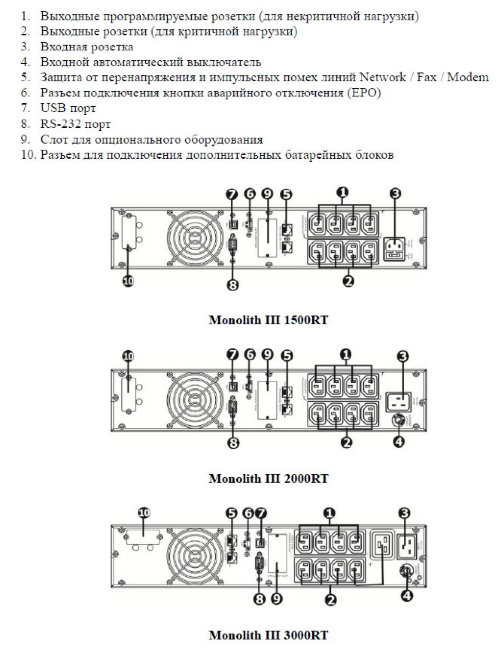 ИБП ELTENA Monolith III 3000RT (2U, 2700Вт, 6х9Ач)
