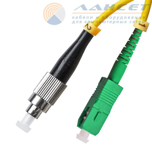 Патчкорд оптический SC/APC-FC/UPC 9,5/125,3мм,SM - 1м (Simplex) LSZH