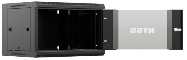 Настенный шкаф NTSS 19", дверь стекло, RAL 9005