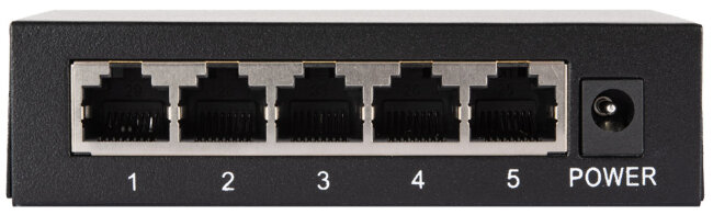 Коммутатор NETLAN NLS-125P, неуправляемый, 4*10/100/1000Мбит/с PoE (af/at), 1*10/100/1000Мбит/с RJ45, 1* DC52V/0.92A, PoE бюджет 48W