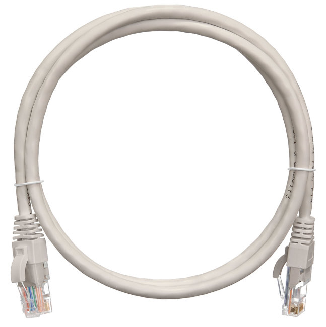 Шнур NETLAN UTP4 пары, Кат.6, 2хRJ45, T568B, GY, 100Mhz, BC (чистая медь) СЕРЫЙ (уп.10шт)